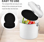 10Pcs 6.5 Inch Charcoal Filters for Kitchen Compost Bin, Replacement Activated Carbon Filters for Countertop Compost Pail Home Bucket Refill Sets, Round