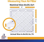 Filter King 8x35.5x1 Air Filter | 4-PACK | MERV 13 HVAC Pleated A/C Furnace Filters | MADE IN USA | Actual Size: 08 x 35.5 x .75"