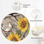 Farmhouse Sunflowers Living Room Curtains 84 Inch Length, Window Curtains Tab Top, Rustic Barn Doors Flowers Butterfly Wooden Light Filtering Window Treatments Drapes 52"x84" 2 Panel