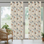 Cartoon Animals Outdoor Curtains for Patio Raccoons Rabbits Moon Linen Texture Waterproof Outside Curtains with Grommet Top Weatherproof Curtain for Cabana Pergola Gazebo, 2 Pack, 54" W x 108" L