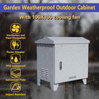 Pond Aerator Weatherproof Outdoor Cabinet, Air Pump 20”W×14.6”D×18”H with Cooling Fan,pre-wired outlet