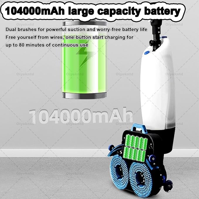 Commercial Floor Scrubber Machine Lightweight Electric Floor Cleaner with 17" Cleaning Width, Rotary Double Brushes, 360° Rotating Head, Efficiently Scrubs The Floor and Leaves it Dry Red