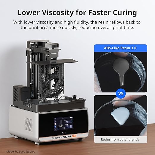 ANYCUBIC ABS-Like Resin 3.0, 3D Printer Resin with Enhanced Strength and Toughness, High Precision and Minimal Shrinkage, Wide Compatibility for All LCD Resin 3D Printers (Black, 2kg)