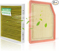 Engine and Cabin Air Filter Combo for 2019-2026 Silverado 1500＆Sierra 1500, 2021-2026 Tahoe＆Suburban＆Yukon, 2021-2026 Escalade Engine Air Filter Replacement Car Accessories CF11966 CA12405-2pack
