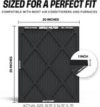 PuroAir MegaFilter - 20x25x1 Air Filter MERV 13 Activated CarbonTech Defense - Heavy Duty 3 Layer Furnace Filters Allergens, Pollen, Dust, Pet Dander, Smoke, Odors - HVAC Air Filter 20x25x1 (2-Pack)