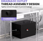 40 LBS Commercial Grease Trap Carbon Steel Interceptor, 15 GPM Flow Rate Under Sink Design, Dual Filter Tube for Restaurant Home Kitchen Food Processing Plant Wastewater Separation