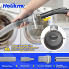 Holikme Dryer Vent Cleaner Kit 2 Pieces - Upgraded Dryer Lint Screens Cleaner Brush Part,Compatible with Most Vacuum Cleaner,Vacuum Hose Attachment & Refrigerator Coil Brush,Quickly Lint Remove,Gray