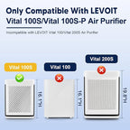 Vital 100S Toxin Absorber Replacement Filter for LEVOIT Vital 100S and Vital 100S-P Air Purifier, HEPA and High-Efficiency Activated Carbon Filter, Vital 100S-RF-TX, 2 Pack, Green