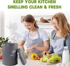 12 Pack - 6.7 Inch Round Compost Bin Charcoal Filters,Extra Thick Activated Carbon Charcoal Filters for Longer Lasting Odor Control, Fits Countertop and Home Bucket Kitchen Compost Bins (Refill)