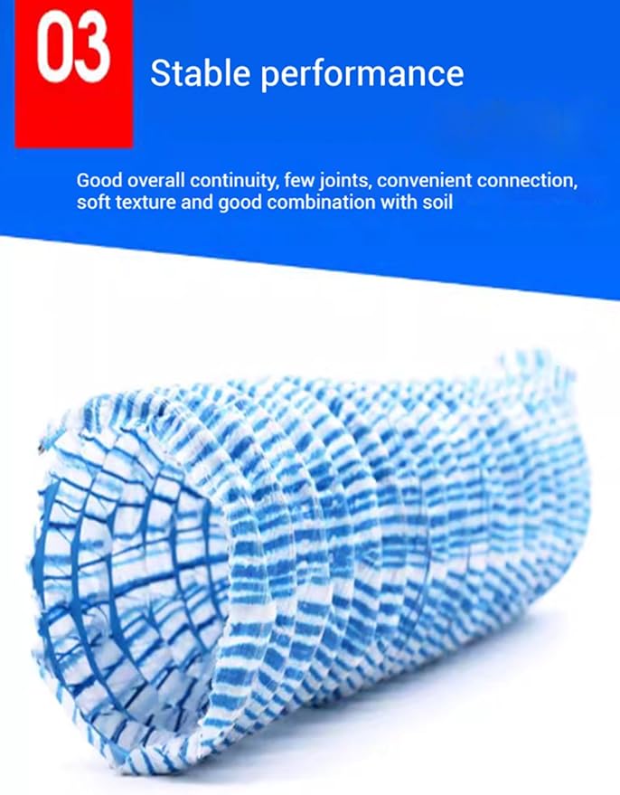 French Drain Pipe 3in Dia, 35m Perforated Fabric Drainage Solution for Lawn, Landscape, Yard, Sidewalk, Construction Sites - Soft Infiltration for Effective Water Management