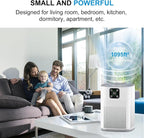 2 Pack Air Purifiers for Home Bedroom up to 2190ft², Honeyuan H13 HEPA Air purifier with 360°Air Intake, 3 Fan Speeds, White
