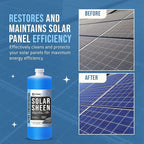 Solar Panel Cleaner Solar Sheen (Makes 128 Gallons) - Super Concentrated Glass & Solar Panel Cleaning, Remove Oils, Fingerprints & Water Spots - (32 oz)
