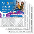 AIRX FILTERS WICKED CLEAN AIR. 25x25x1 Air Filter MERV 13 Electrostatic Pleated Air Conditioner Filter 6 Pack HVAC AC Furnace Filters