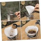 POPETPOP 1Pc Stainless Filter Reusable Drip for Brewing Efficient Coffee Strainer for Improved Taste and Easy Extraction for Camping