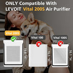 Vital 200S Pet Care Replacement Filter for LEVOIT Vital 200S and Vital 200S-P Air Purifier, HEPA and Activated Carbon Filter, Vital 200S-RF-PA, 2 Pack, Yellow
