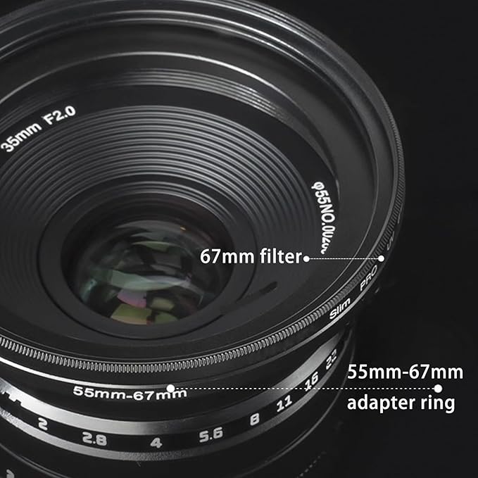 58mm Lens to 77mm Camera Lens Adapter 58mm to 77mm Step Up Ring Adapter Ring for All Brands of UV ND CPL, with Premium Lens Wiping Cloth 2 Pack(58mm-77mm)