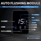 iSpring WSP500ARJ Spin-Down Sediment Water Filter, Upgraded Jumbo Size, Large Capacity, Reusable with Touch-Screen Auto Flushing Module, Brass Top Clear Housing, 500 Microns