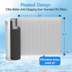 0.2 Micron 10" x 4.5" Water Filter with Pleated Polyester & Activated Carbon Block Composite Water Filter, Compatible with HHB10 and 10" Big Housings for Whole House, RVs, Boats - 1 Pack