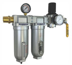 1" NPT Industrial (3-Stage) Oil, Moisture Vapor Removing Coalescing Filter and in Line Desiccant Air Dryer and Air Pressure Regulator for Compressed Air Lines