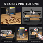 LONGER RAY5 20W Higher Accuracy Laser Engraver and Cutter, 130W Laser Engraving Cutting Machine can Cut 0.05mm Metal and Engrave Hundreds of Colors On Metal Steel 3.5"Touch Screen for DIY