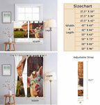 Farm Pig Bathroom Curtains 63 Inch Length, Window Curtains Tab Top, Farmhouse Barn Funny Animals Butterfly Light Filtering Window Treatments Drapes 52"x63" 2 Panel