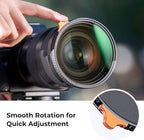 K&F CONCEPT 55mm Black Diffusion Mist 1/4 Effect & Variable ND2-400 (1-9 Stops) Neutral Density Filter 2 in 1, Putter Adjust Multi-Function Camera Lens Filter with 28 Multi-Coated (Nano-X Series)