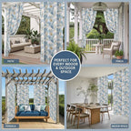 Hot Air Balloons Outdoor Curtains for Patio Fantasy Spaceship Cartoon Vintage Waterproof Outside Curtains with Grommet Top Weatherproof Curtain for Cabana Pergola Gazebo, 1 Panel, 54" W x 95" L