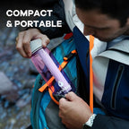 Survimate 5-Stage 0.01μm Ultra-Filtration Filtered Water Bottle, BPA-Free Material, NSF/ANSI 42&372 Certified, Portable Water Filter Bottle for Survival, Camping, Hiking, and Emergency Use