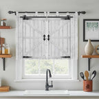 Farmhouse Wood Grain Bedroom Curtains 63 Inch Length, Window Curtains Tab Top, Vintage Country Barn Gate Grey Light Filtering Window Treatments Drapes 42"x63" 2 Panel
