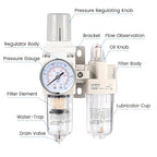 1/4 Inch Compressor Air Filter Pressure Regulator Water-Oil Trap Separator Filter with Lubricator Cup AC2010-02