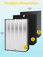 2000 Replacement Filters Compatible with Air Doctor AD2000 & AD2000i Air Purifiers, Includes 2 Efficiency Filter, 4 Carbon Filters & 8 Pre-Filters, Compare to Part # ADF2001 ADF2002 ADF2003
