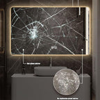 Illuminated 3 Colour LED Bathroom Mirror, Bathroom Light Mirror with Demister Pad, Dimming Function, Touch Switch, Wall Mounted Vanity Mirror, Decorative Mirror(A1,27.5"x35.4"/70x90cm)