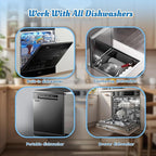 Dishwasher Cleaner Tablets Deodorizer Pods-24 Pack Deep Cleaning Dish Washer Descaler Freshener-Grime Limescale Heavy Duty Grease Odor Smell Remover-for All Dishwashers Lemon Foaming 1 Year Supply