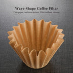 2-5 Cup Coffee Filters, Pack of 100 Unbleached Coffee Filters 5 Cup, Thicken Natural Coffee Filter Basket for Commercial, Home Coffee Maker, Pour Over Coffee Kit (Brown, W02)