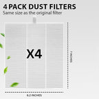 HAMARA Nail Dust Collector Replacement Filters 4 Pack – Reusable 6x7 Inch Fabric – Compatible Only with HAMARA Nail Dust Collector Model – Easy to Clean & Maintains Suction