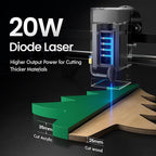LONGER RAY5 20W Higher Accuracy Laser Engraver and Cutter, 130W Laser Engraving Cutting Machine can Cut 0.05mm Metal and Engrave Hundreds of Colors On Metal Steel 3.5"Touch Screen for DIY
