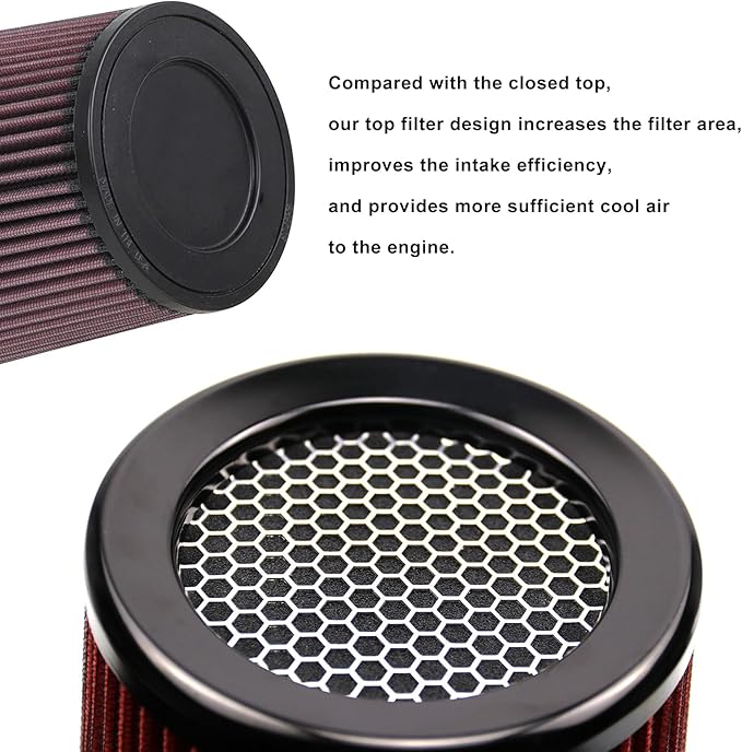 RYANSTAR RACING 76mm 3" High Flow Round Tapered Cone Cool Air Filter Cleaner with Top Filter Design Long 270mm tall
