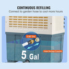 VEVOR Evaporative Air Cooler,1400 CFM 11X31 inch Air Cooler,3 Speeds Cooler Portable Air Conditioner,Energy-Saved Swamp Cooler for party,pool and patio,5 Gal Water Tank & 550 Sq.Ft…