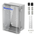 Outdoor Electrical Junction Box | IP67 Waterproof | Resistant ABS Material with Clear UV Coating Cover | Weatherproof Box for Outdoor, Garden, Deck, Patio