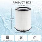 2 Pack Replacement VF4000 Filter for Ridgid Shop Vac Filter 5-20 Gallon, Standard H13 HEAP Wet/Dry Rigid Shop Vac Filters Compatible with Husky 6-9 Gallon Vacs & Craftsman Vacs
