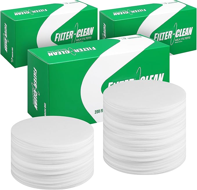600 Pack Milk Filter Discs Quick Flow Non-gauze Small 4-9/16" Od Replacement Filters Disks for Raw Milk Strainer 200 Discs Per Box