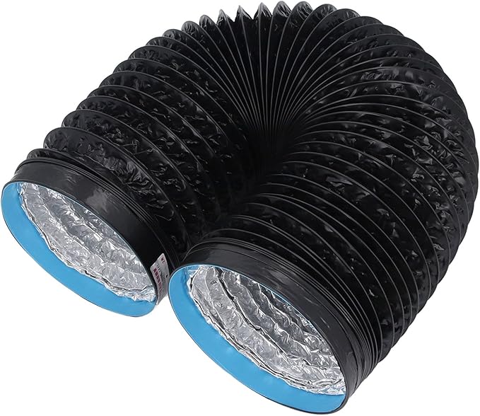 Dioche 7 Inch Conditioner 7in Dryer Vent Exhaust Duct Hose - Flexible Insulated Air Ducting, 6.56ft for HVAC Systems, Kitchens & Greenhouses - Durable PVC Aluminum Foil Design