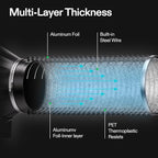 VIVOSUN 4'' Air Carbon Filter Smelliness Control and 4'' 8 Feet Black Non-Insulated Flex Air Aluminum Ducting Dryer Vent Hose for HVAC Ventilation w/Two 4 Inch Stainless Steel Clamps