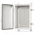 QILIPSU Junction Box IP67 Waterproof Plastic Electrical Enclosure Outdoor Weatherproof Project Electric Box with Mounting Plate, Wall Brackets, Hinged Grey Cover 11.2"x7.7"x5.1"