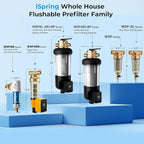 iSpring WSP-100SL Reusable Whole House Spin Down Sediment Water Filter, Siliphos Helps Prevent Scale and Corrosion, 1" MNPT + 3/4" FNPT, 100 Micron