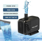 900 GPH 45W Submersible Water Pump and 10 FT Tube for POND BOSS 8 inch Wide Weir Waterfall Spillway Waterfall Box