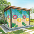 Summer Outdoor Curtains for Patio Plumeria Swimming Circles Ocean Beach Waterproof Outside Curtains with Grommet Top Weatherproof Curtain for Cabana Pergola Gazebo, 2 Pack, 54" W x 95" L