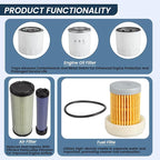 Tractors Maintenance Filter Kit Compatible with Kubota L2501 L2800 L3200 L3400 L3700SU L3800 HST Replaces TA040-93230, HH164-32430, HH3A0-82623, HHK70-14073, 6A320-59930 Air Oil Fuel Hydraulic Filter