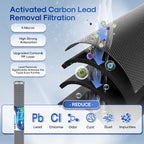 ICEPURE 2.5"x 20" Whole House Carbon Sediment Water Filter High Capacity Combo Kit, Carbon Block Cartridge and Activated Carbon Heavy Metal Removal Filter Replacement for C1-20, EP-20, F3WCB32, 1 PACK