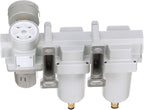 PneumaticPlus SAU430-N04DG-MEP Three Stage Air Drying System Particulate Air Filter, Coalescing Filter, Air Pressure Regulator Combo 1/2" NPT - Metal Bowl, Auto Drain, Bracket, Gauge